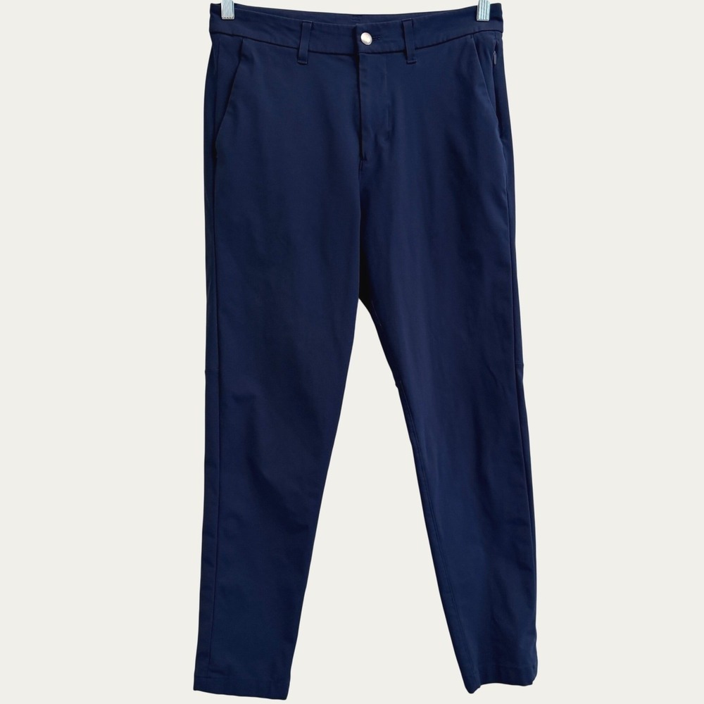 Lululemon Commission Pant SLIM Warpstreme Mens 30 Navy Blue Chino 30"x26"